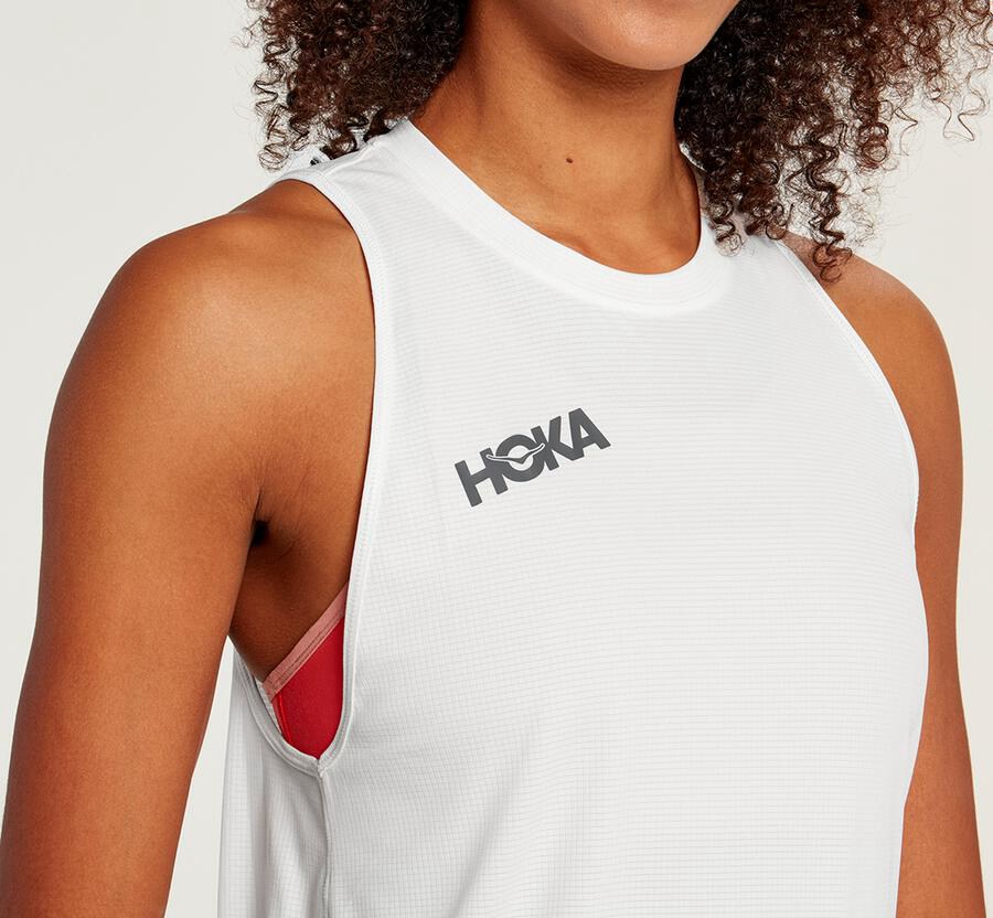 Hoka One One Top Dame - Performance Utility Tank - Hvide - 059471DXC